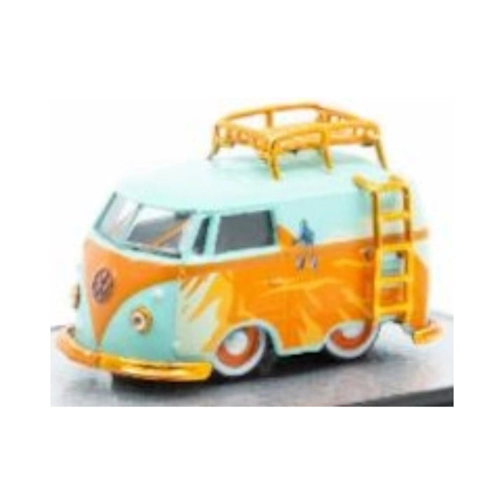 1960 VW Delivery Van - Aqua & Orange Chase with Gold Roof Rack, Gold Ladder & Gold Rims (Auto-Haulers Release 85 Chase)