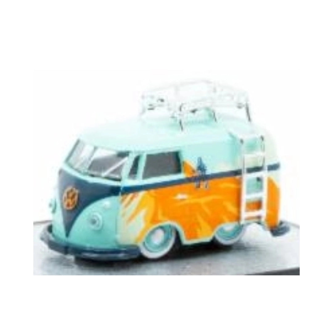1960 VW Delivery Van - Aqua & Orange with White Roof Rack & Ladder (Auto-Haulers Release 85 Set Exclusive)