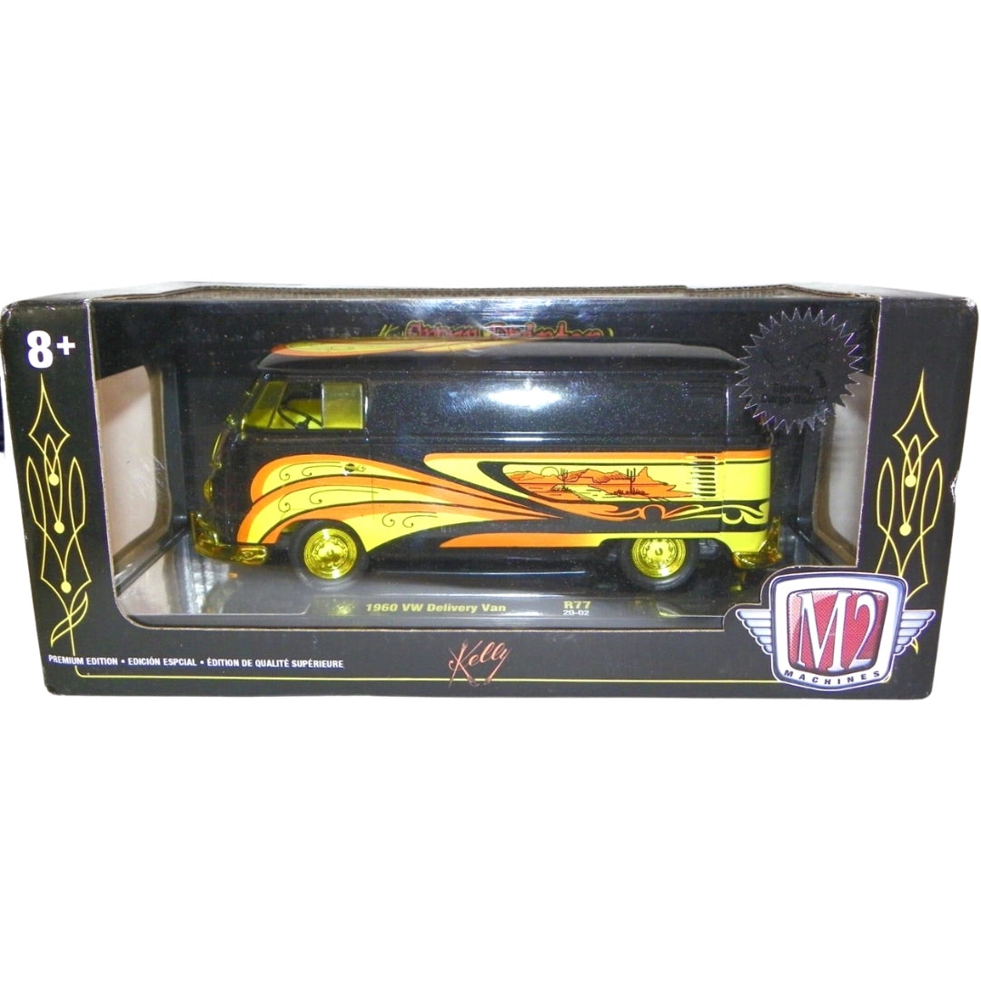 1960 VW Delivery Van - Black (Kelly & Son Livery, Yellow Chrome Rims & Details)