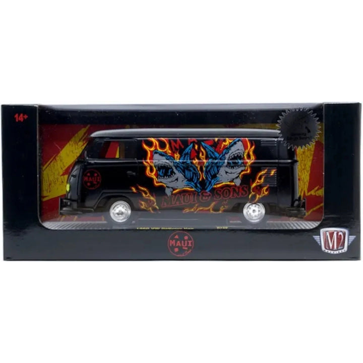 1960 VW Delivery Van - Black (Red Chrome Rims, Maui Graphics, Dark-Red Interior)