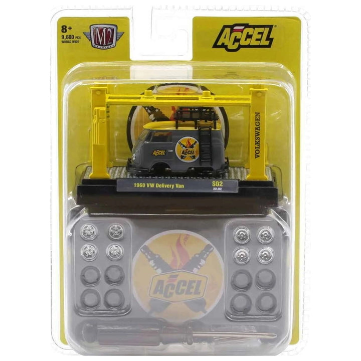 1960 VW Delivery Van - Black & Yellow Accel Ignition with Black Roof Rack & Ladder (Walmart Exclusive Model-Kit Release S02)