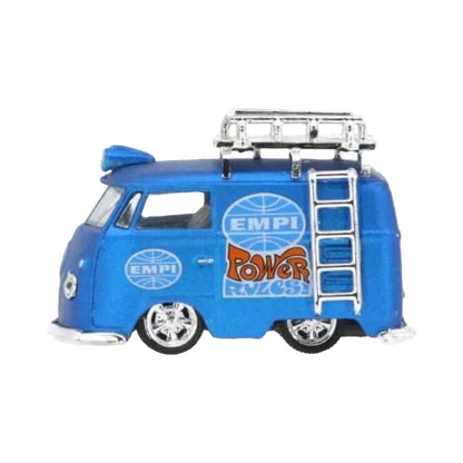 1960 VW Delivery Van - Blue EMPI Power Reverser with Silver Roof Rack & Ladder (Holiday Ornaments Release 02, Walmart Exclusive Set)
