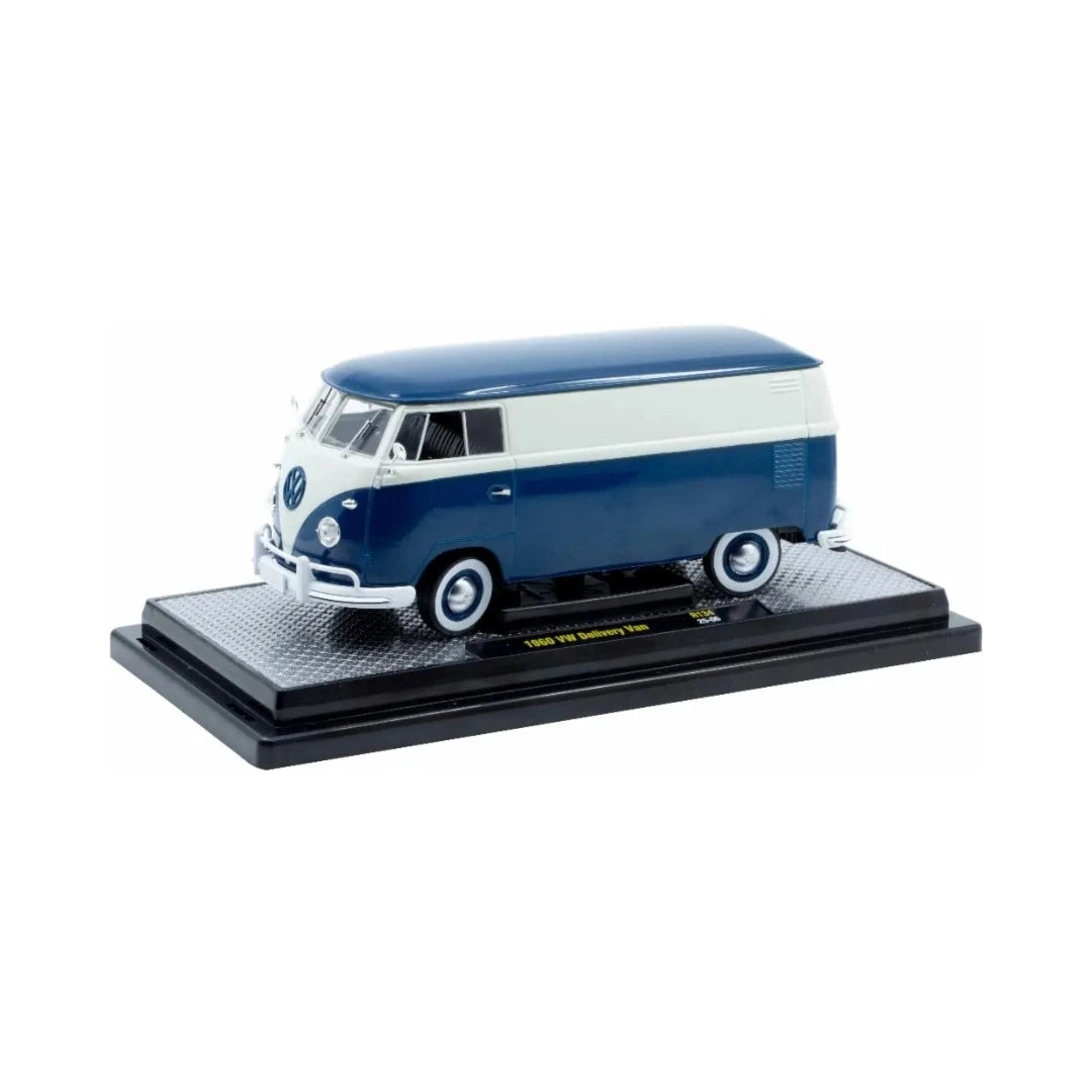 1960 VW Delivery Van - Blue/White (Silver/White Chrome Details, Black Interior)