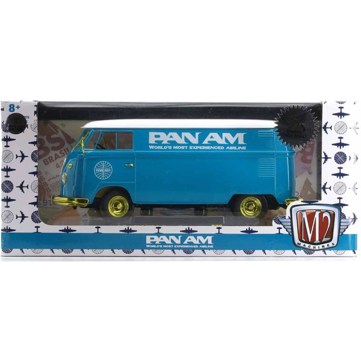 1960 VW Delivery Van - Blue (Pan Am Livery, Yellow Chrome Rims & Details)