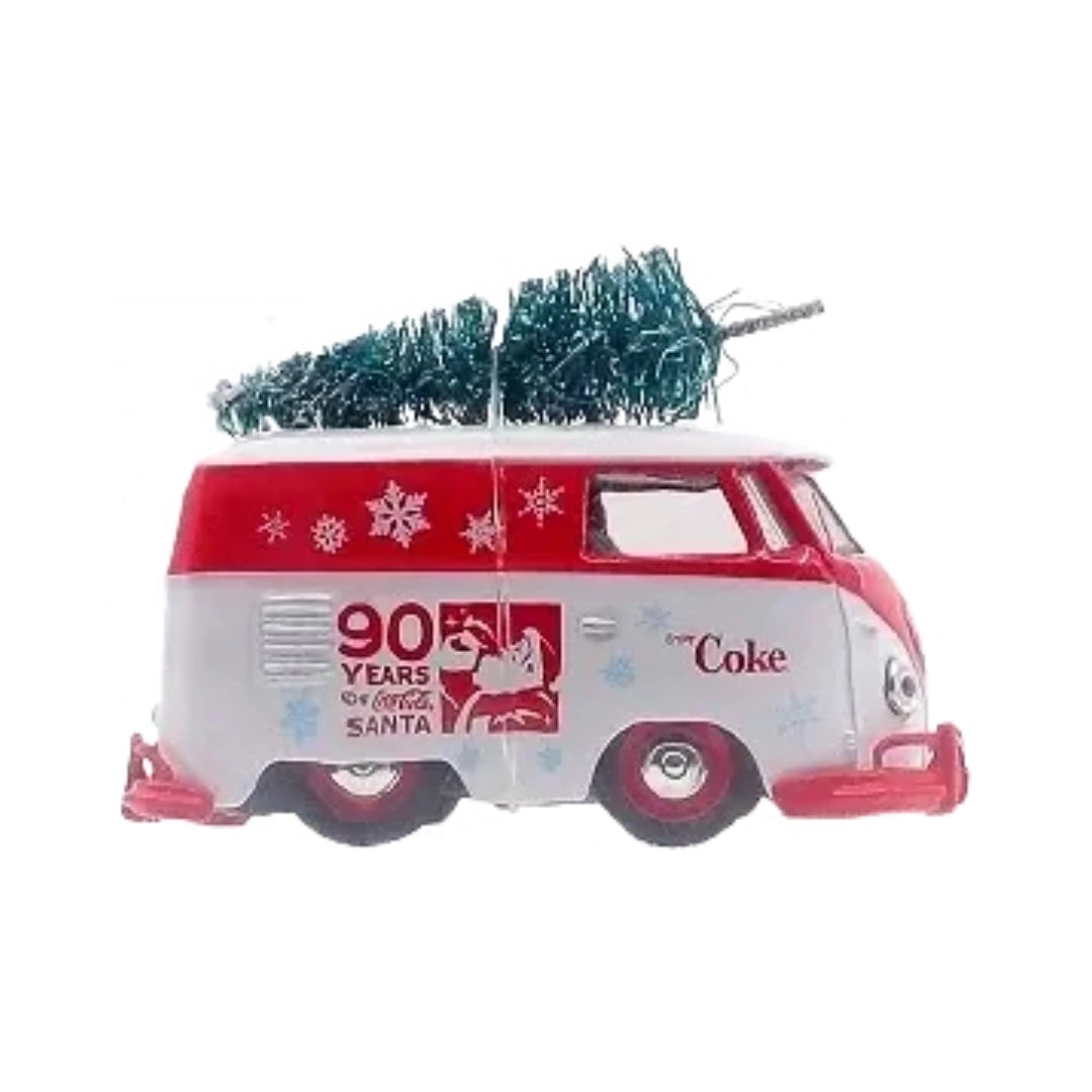 1960 VW Delivery Van - Coca-Cola Holiday Ornament, White & Red with Christmas Tree on Roof (AutoZone Exclusive AZ01)