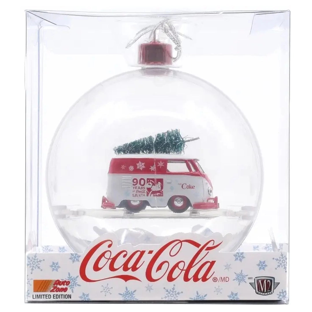 1960 VW Delivery Van - Coca-Cola Holiday Ornament, White & Red with Christmas Tree on Roof (AutoZone Exclusive AZ01)