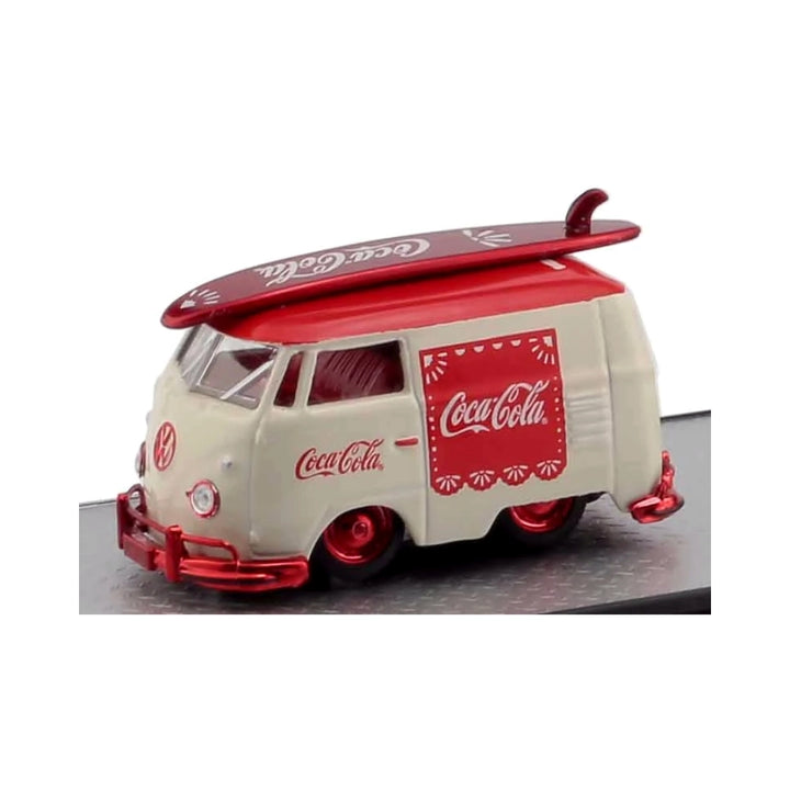 1960 VW Delivery Van - Coca-Cola Surf Van with Red Surfboard, Red Chrome Rims & Details (Coca-Cola Auto-Haulers TW06 Chase)