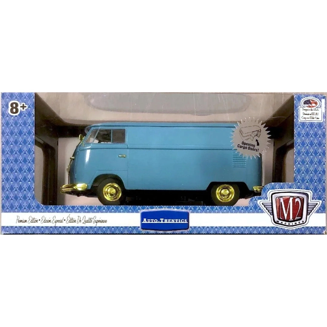 1960 VW Delivery Van - Light Blue (Yellow Chrome Rims & Details)