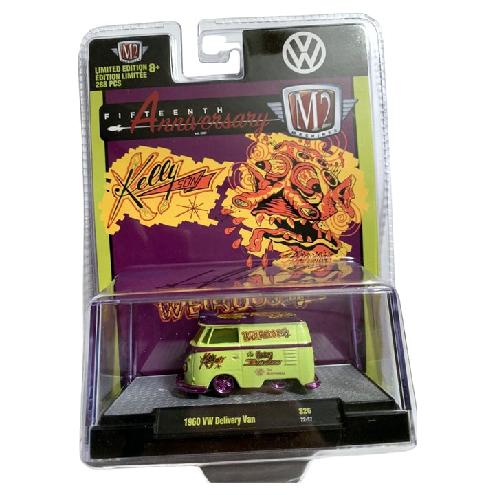 1960 VW Delivery Van - Lime Green & Purple M2 Fifteenth Anniversary "WildOne" Edition with Purple Rims (Release S26)