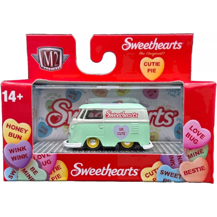 1960 VW Delivery Van - Mint Green Sweethearts "UR CUTE" with Gold Rims (Walmart Exclusive WMTS22)