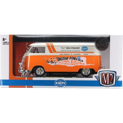 1960 VW Delivery Van - Orange/White (Instant Power Livery, Silver Chrome Details)