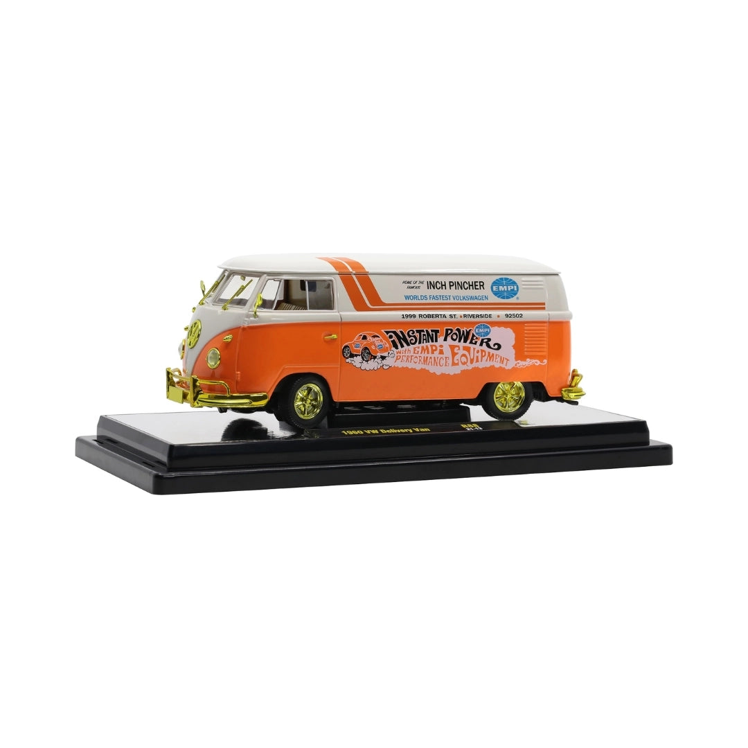 1960 VW Delivery Van - Orange/White (Instant Power Livery, Yellow Chrome Details)