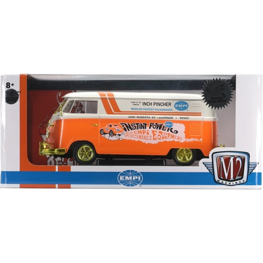 1960 VW Delivery Van - Orange/White (Instant Power Livery, Yellow Chrome Details)