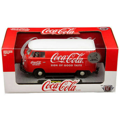 1960 VW Delivery Van - Red (Coca-Cola Livery, Silver Chrome Rims, Black Interior & Details)