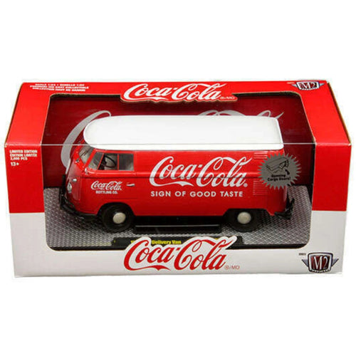 1960 VW Delivery Van - Red (Coca-Cola Livery, Silver Chrome Rims, Black Interior & Details)