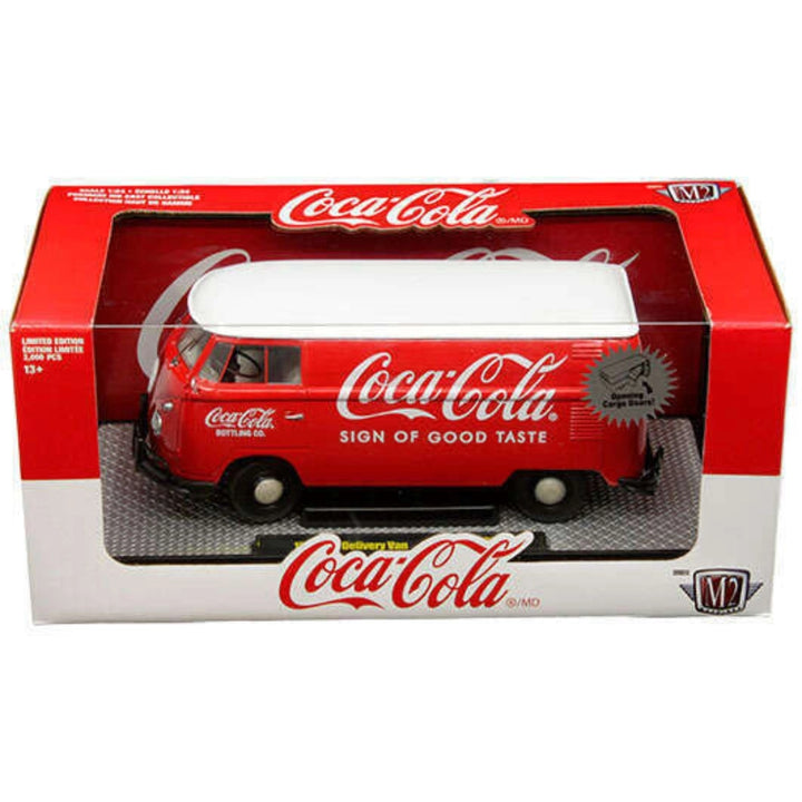 1960 VW Delivery Van - Red (Coca-Cola Livery, Silver Chrome Rims, Black Interior & Details)