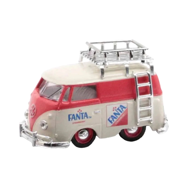 1960 VW Delivery Van - Red & White Fanta with Roof Rack and Ladder (Coca-Cola Auto-Haulers Release TW25 Set Exclusive)