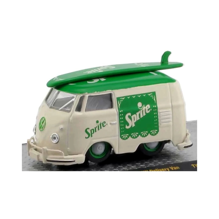 1960 VW Delivery Van - Sprite Surf Van with Green Surfboard and Standard Green Rims (Coca-Cola Auto-Haulers TW06)