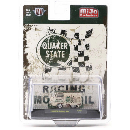 1960 VW Delivery Van - Weathered Quaker State Racing Motor Oil Chase with Gold Chrome Rims, Gold Bumpers & Details, Brass Interior (Exclusive, Limited Edition)
