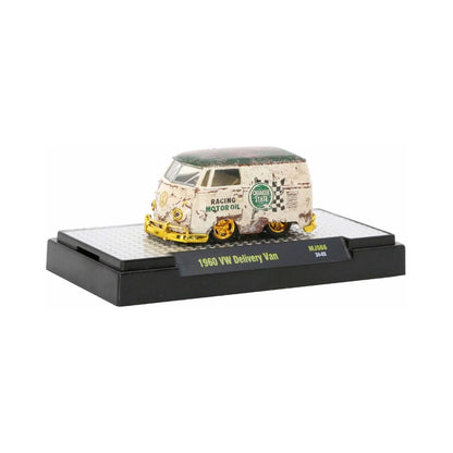 1960 VW Delivery Van - Weathered Quaker State Racing Motor Oil with Silver Chrome Rims, Green Bumpers, Black Interior (Exclusive, Limited Edition)