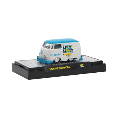 1960 VW Delivery Van - White & Blue Pan Am Model-Kit on Display Base (Auto-Thentics Release 68)
