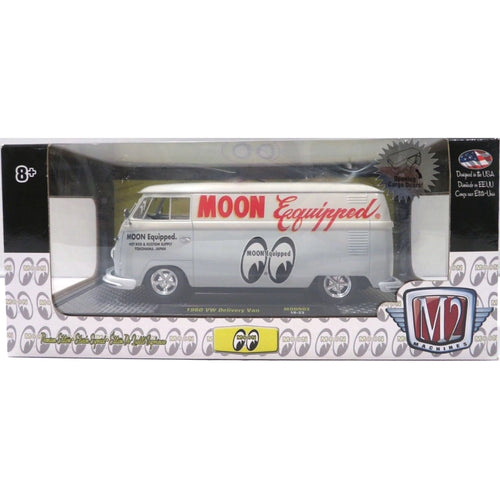 1960 VW Delivery Van - White (Moon Equipped Livery, Silver Chrome Rims, Black Interior & Details)