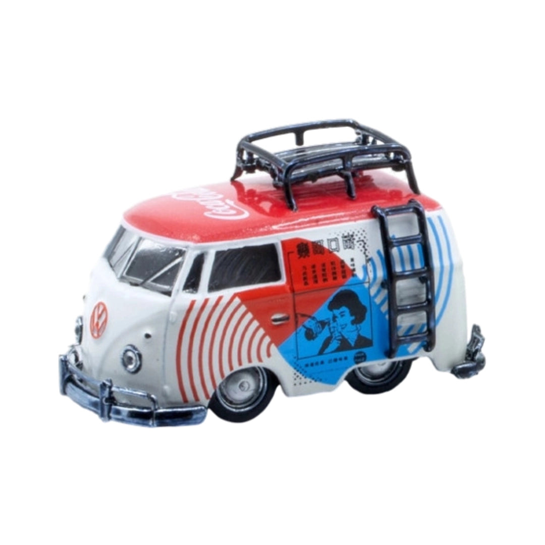 1960 VW Delivery Van - White, Red & Blue with White Rims & Silver Chrome Details (Set Exclusive)