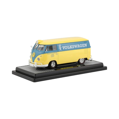 1960 VW Delivery Van - Yellow/Blue (Volkswagen Livery, Silver Chrome Rims, Black Interior & Details)