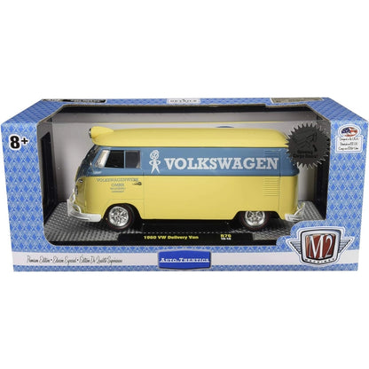 1960 VW Delivery Van - Yellow/Blue (Volkswagen Livery, Silver Chrome Rims, Black Interior & Details)