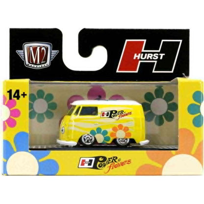 1960 VW Delivery Van - Yellow Hurst Performance Flower Power Theme with Blue Roof Graphic (Auto-Thentics Release 77)