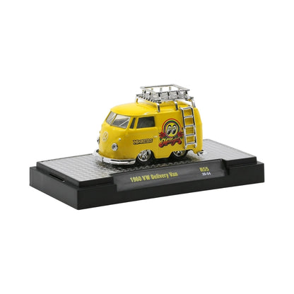 1960 VW Delivery Van - Yellow Mooneyes with Silver Roof Rack & Ladder (Moon Series Release 55)