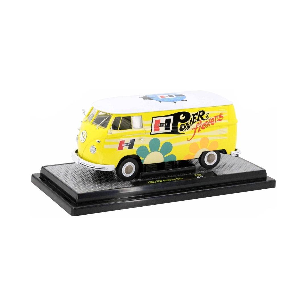 1960 VW Delivery Van - Yellow (Hurst Performance Livery, Silver Chrome Rims, Black Interior & Details)