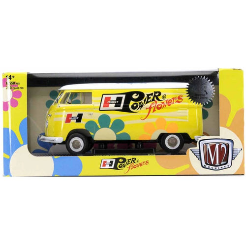 1960 VW Delivery Van - Yellow (Hurst Performance Livery, Silver Chrome Rims, Black Interior & Details)