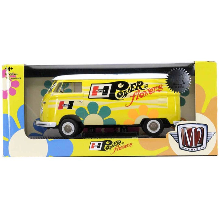 1960 VW Delivery Van - Yellow (Hurst Performance Livery, Silver Chrome Rims, Black Interior & Details)