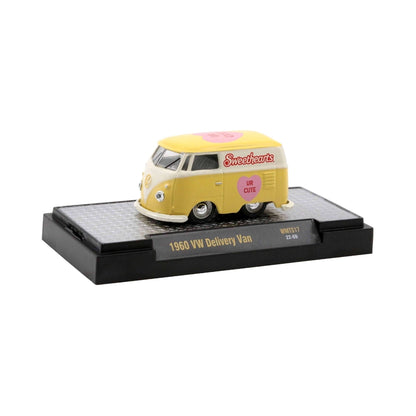 1960 VW Delivery Van - Yellow & Pink Sweethearts "UR CUTE" (Walmart Exclusive Auto-Thentics WMTS17)