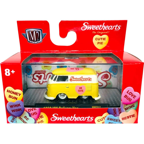 1960 VW Delivery Van - Yellow & Pink Sweethearts "UR CUTE" (Walmart Exclusive Auto-Thentics WMTS17)