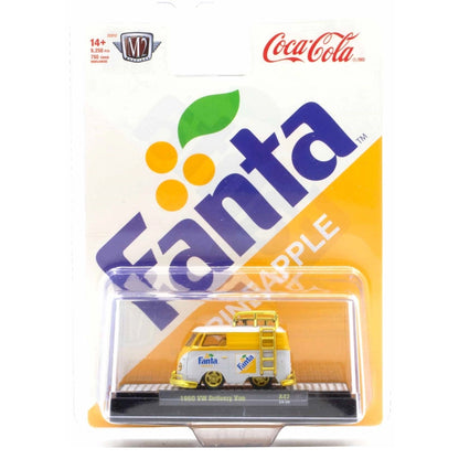 1960 VW Delivery Van - Yellow & White Fanta with Silver Chrome Details, White Interior, White Roof Rack & Ladder