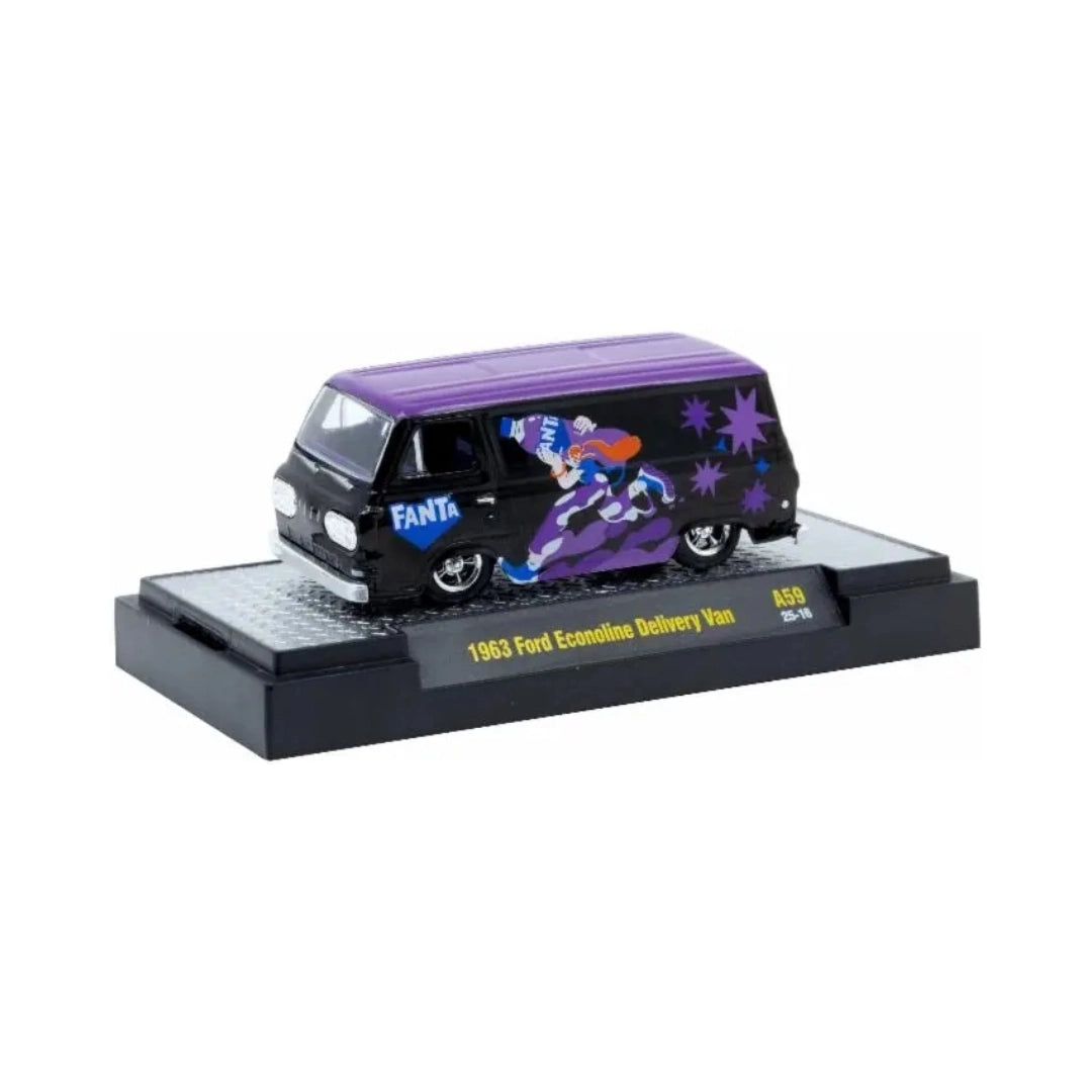 1963 Ford Econoline Delivery Van - Black/Purple (Silver Chrome Rims & Details, Black Interior)