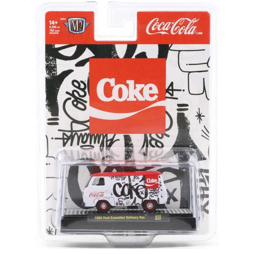1965 Ford Econoline Delivery Van - White/Red (Coca-Cola, White Headlights, Silver Hubcaps, Black Details & Interior)