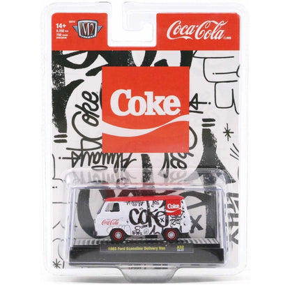 1965 Ford Econoline Delivery Van - White/Red (Coca-Cola, White Headlights, Silver Hubcaps, Black Details & Interior)