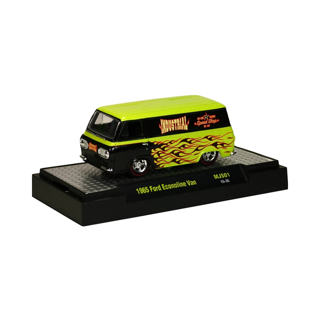 1965 Ford Econoline Van - Black/Green Flames (Auto-Thentics Release MJS01)