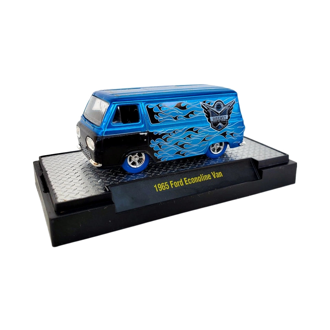 1965 Ford Econoline Van - Blue/Silver Flames (Silver Chrome Rims & Details, Black Interior)