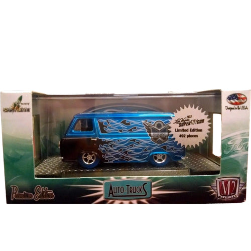 1965 Ford Econoline Van - Blue/Silver Flames (Silver Chrome Rims & Details, Black Interior)
