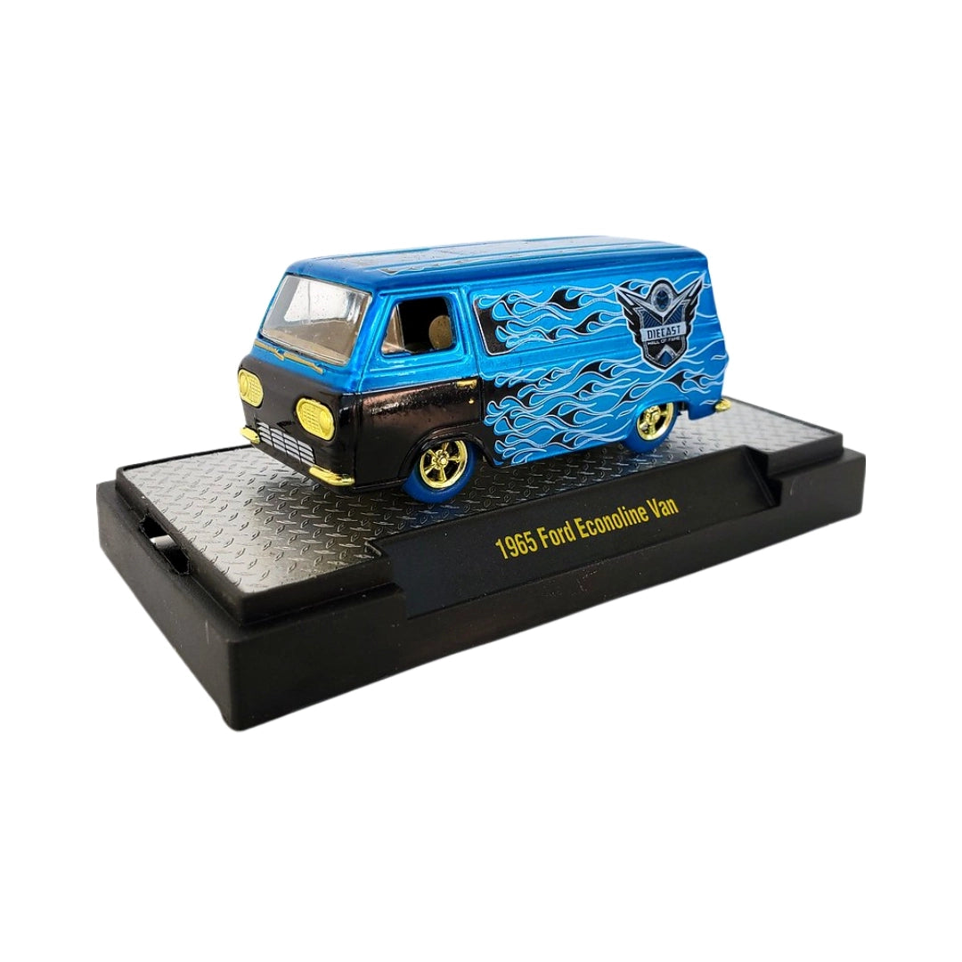 1965 Ford Econoline Van - Blue/Silver Flames (Yellow Chrome Rims & Details, Brass Interior - Chase)