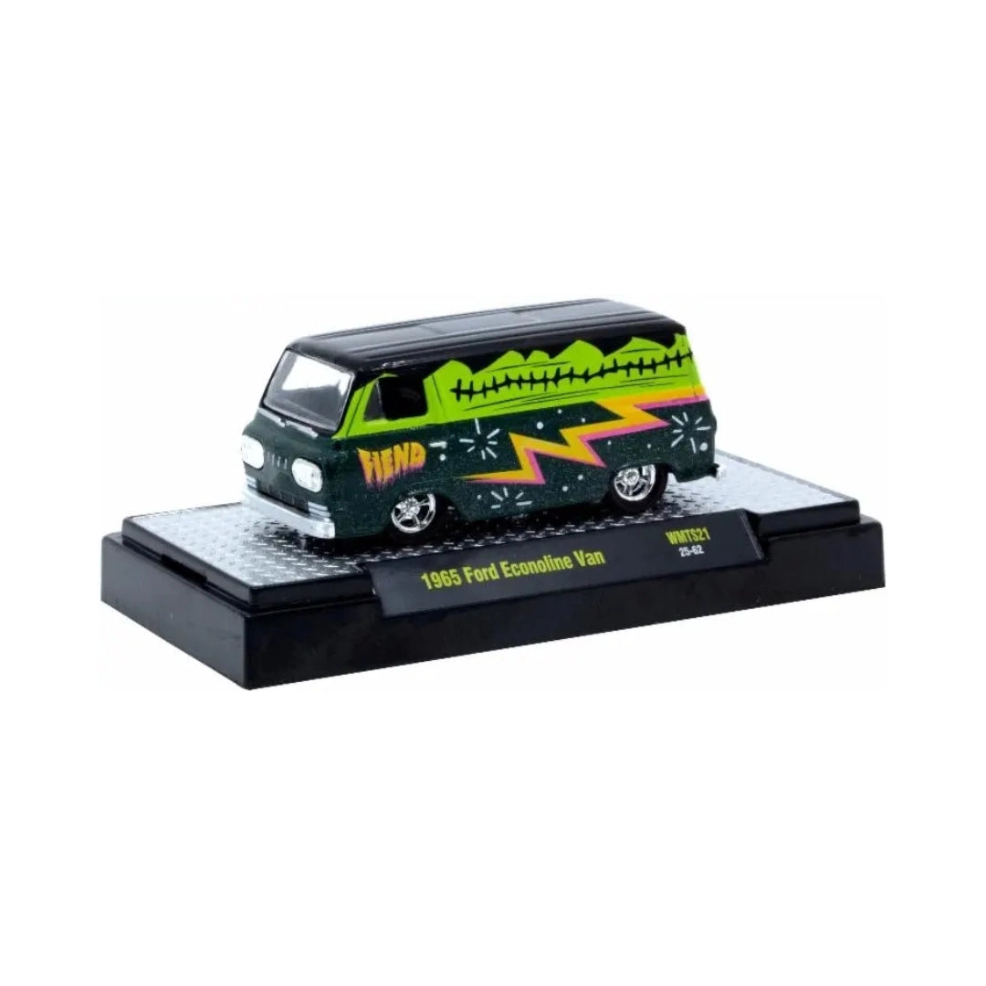 1965 Ford Econoline Van - Dark Green (Silver Chrome Rims & Details, Black Interior)