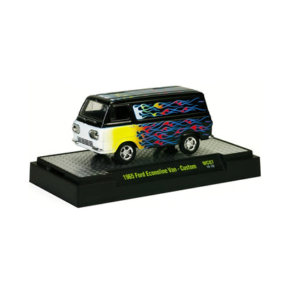 1965 Ford Econoline Van Custom - Black/Yellow Flames (Silver Chrome Details, Black Interior)