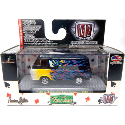 1965 Ford Econoline Van Custom - Black/Yellow Flames (Silver Chrome Details, Black Interior)