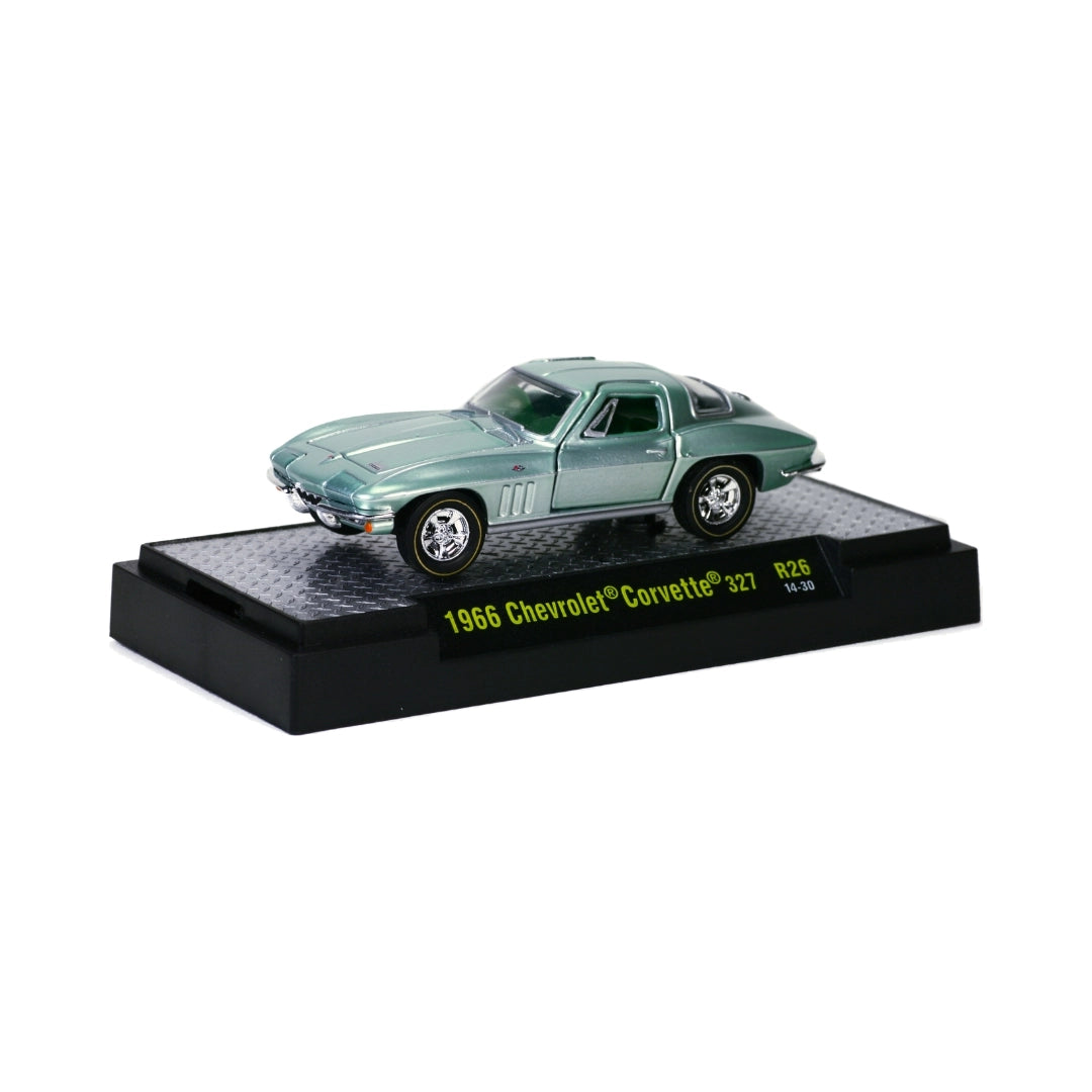 1966 Chevrolet Corvette 327 – Seafoam Green (Chrome Wire-Spoke Rims)