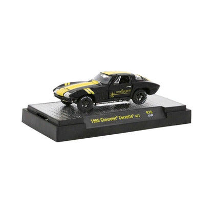 1966 Chevrolet Corvette 427 – Black (Gold Hood Stripes, Gold Rims, Weiand Performance Livery)