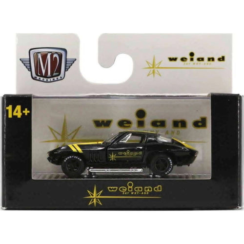 1966 Chevrolet Corvette 427 – Black (Gold Hood Stripes, Gold Rims, Weiand Performance Livery)